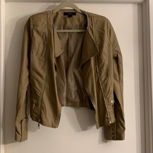 Faux leather motorcycle jacket